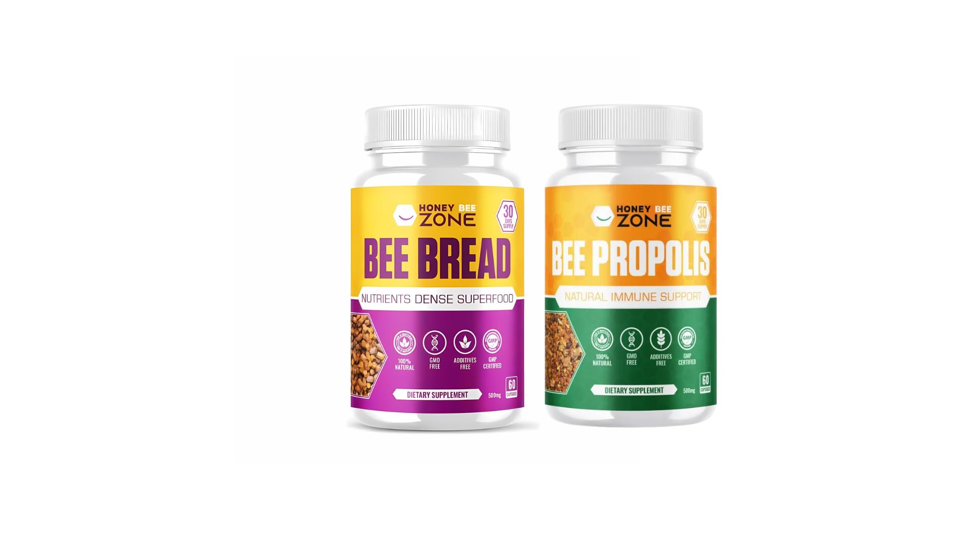 HONEYBEEZONE Bee Bread & Bee Propolis Capsules 120 Capsules