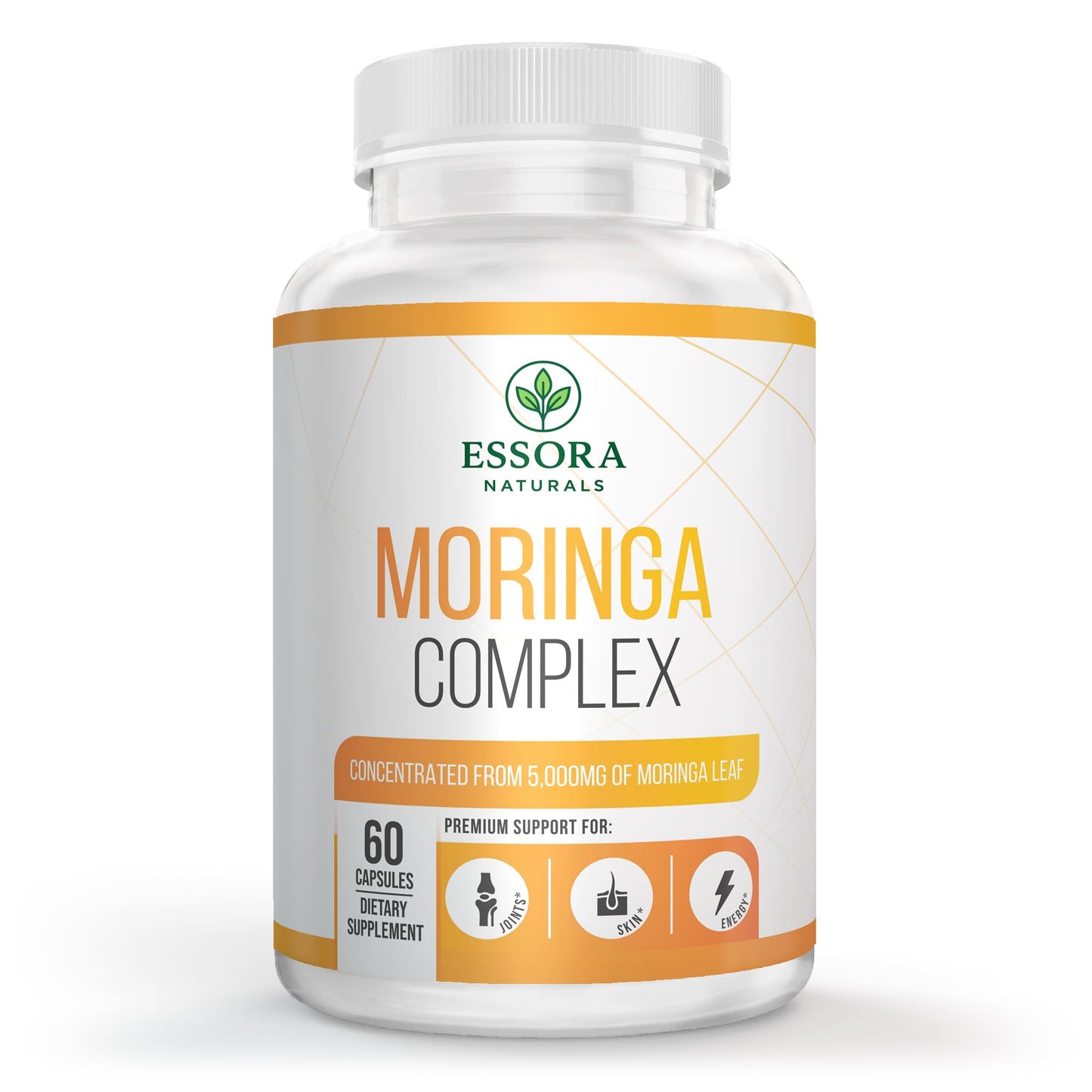 Essora Naturals Moringa Complex - Moringa Leaf Powder + 10:1 & 20:1 Extracts - Vegan, Non-GMO, 1 Capsule