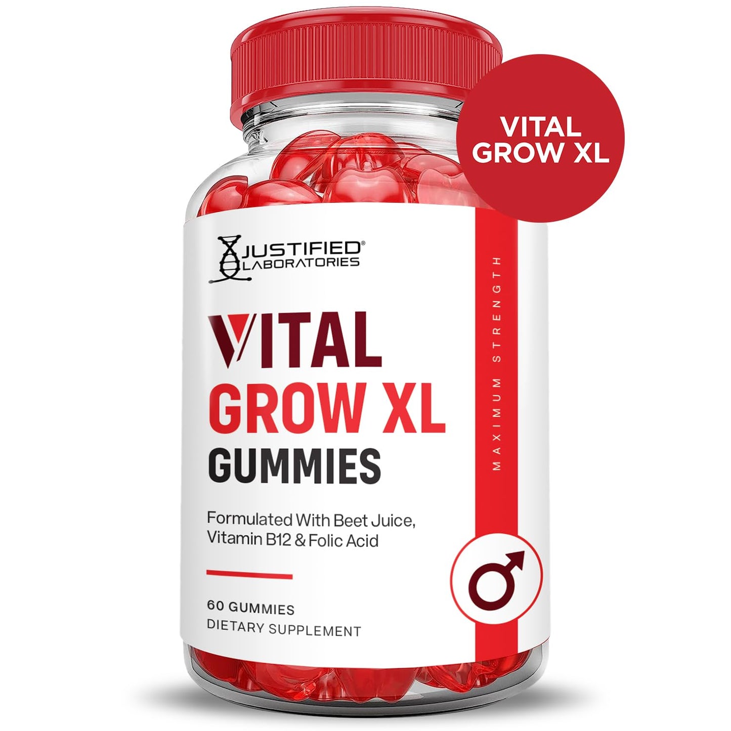 Justified Laboratories Vital Grow XL Gummies 60 Count