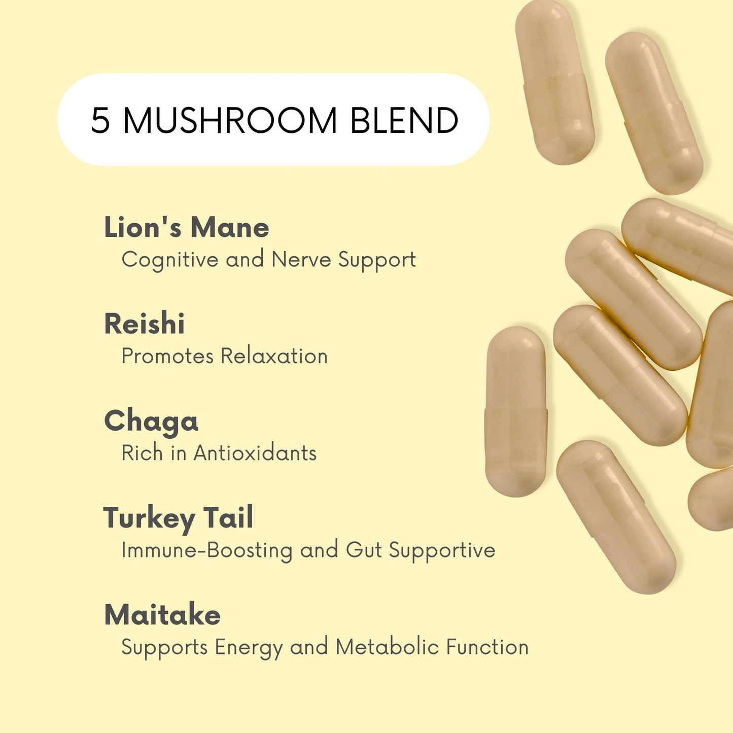 Lifted Naturals Mood Mushrooms Capsule 90 Count