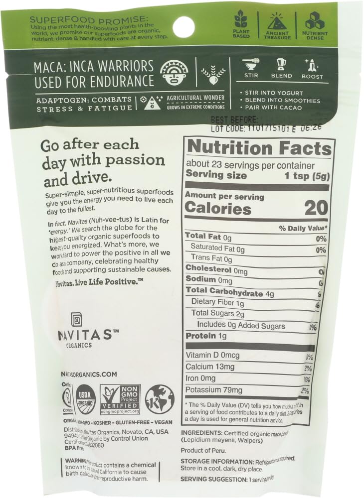 Organic Maca Powder, 12 oz