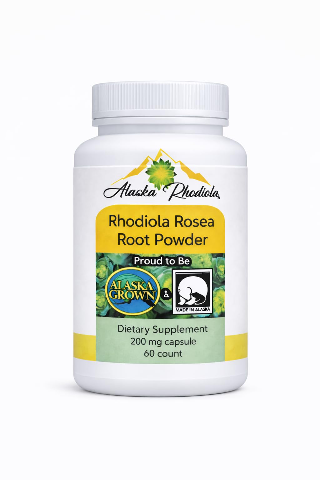 Alaska Rhodiola Rhodiola Root Powder Capsules 200mg, 60 Capsules
