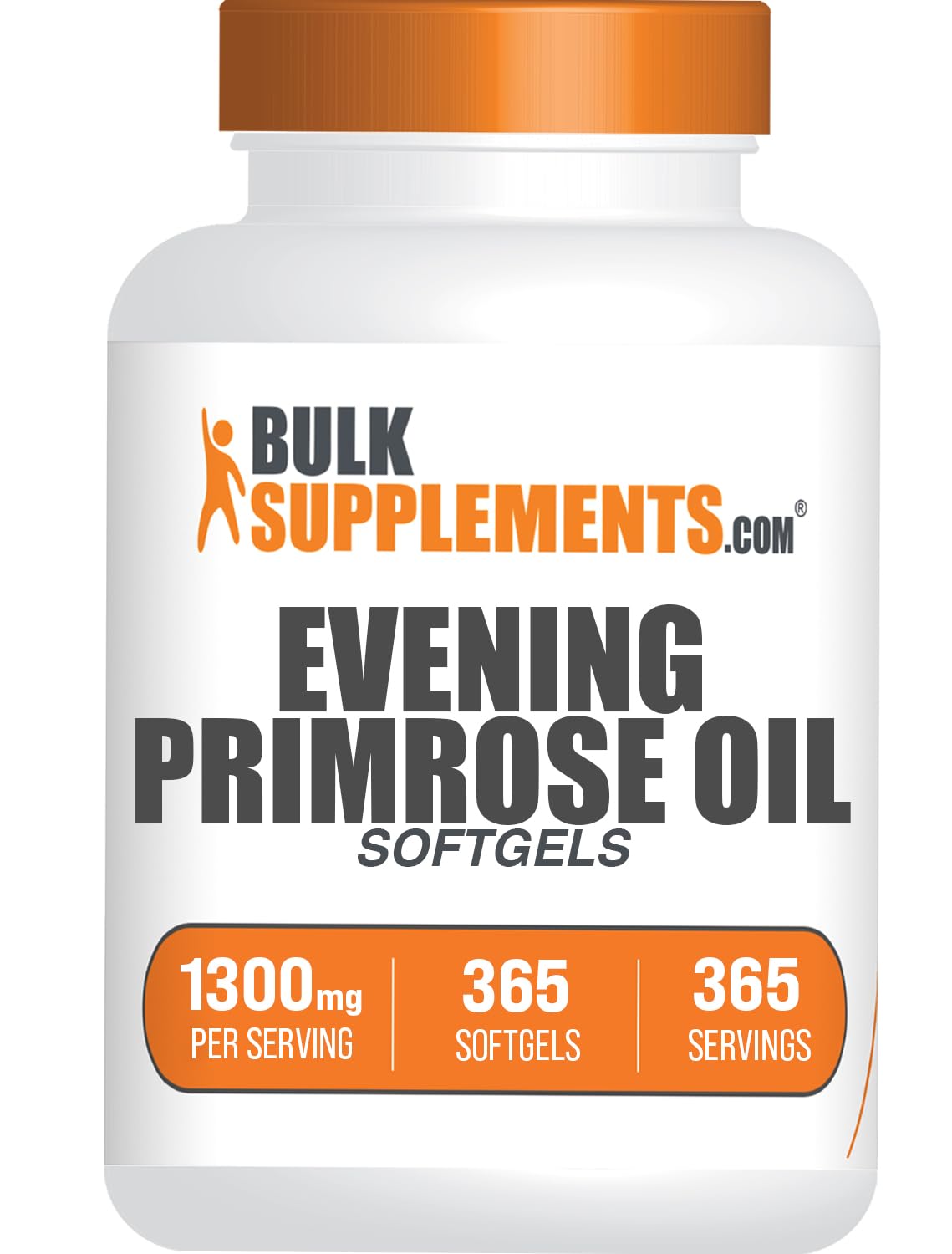 BulkSupplements Evening Primrose Oil 1300mg Softgel 365 Count