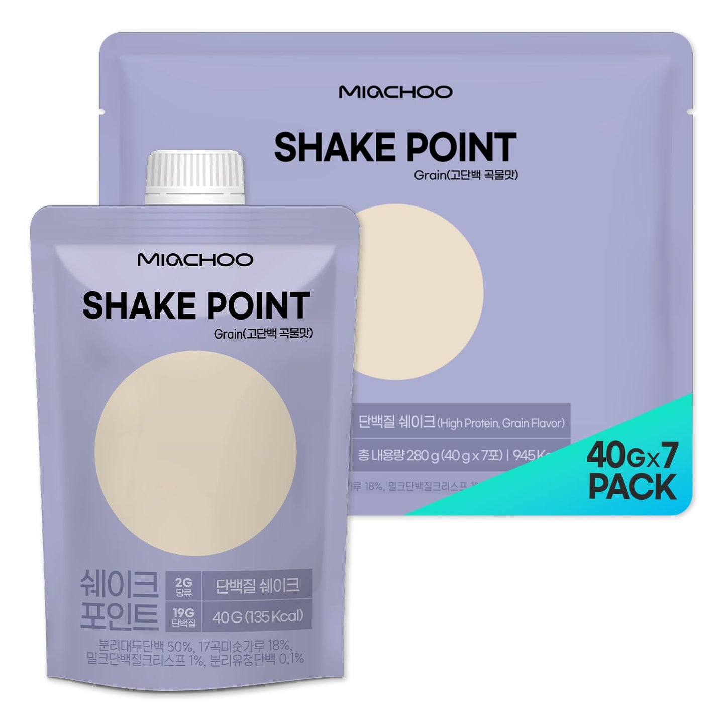 MIaCHOO Protein Shake Powder Roasted Grain Flavor 9.88 oz Pack of 7