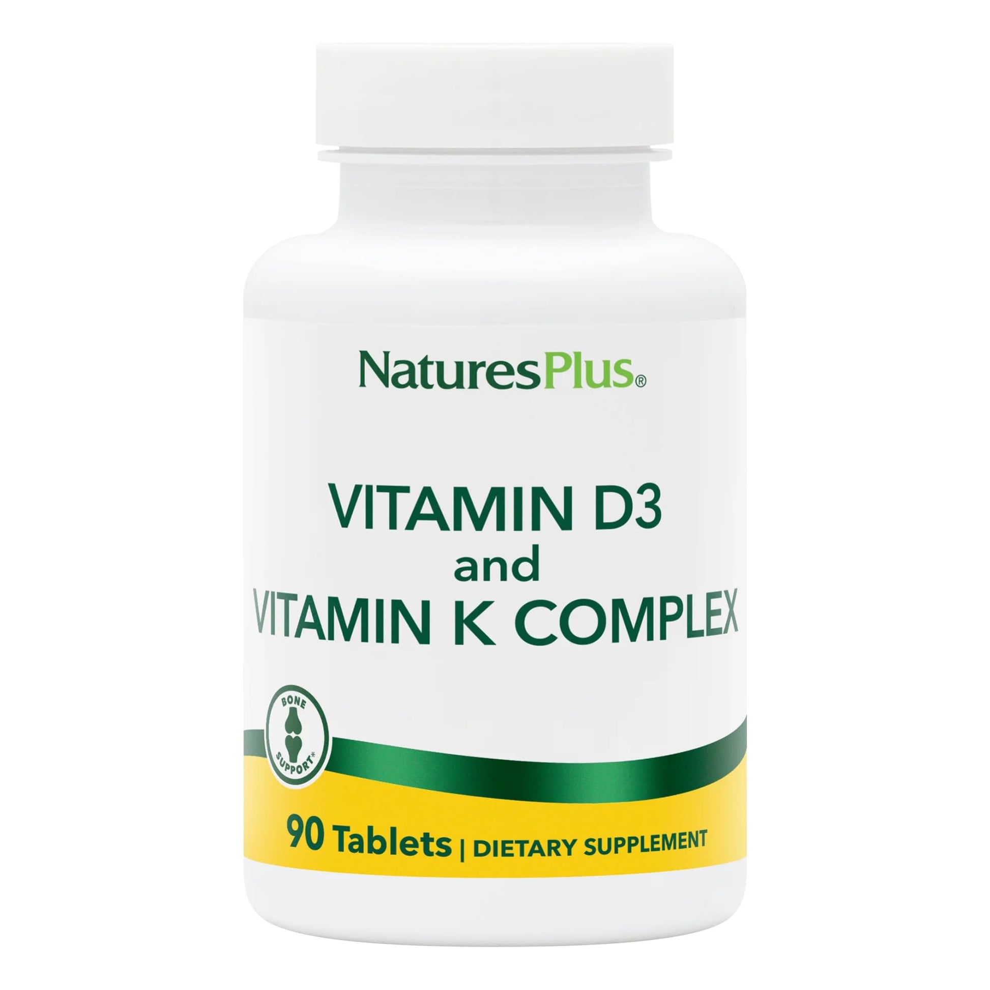 NaturesPlus Vitamins D3 & K2 Tablets 90 Count