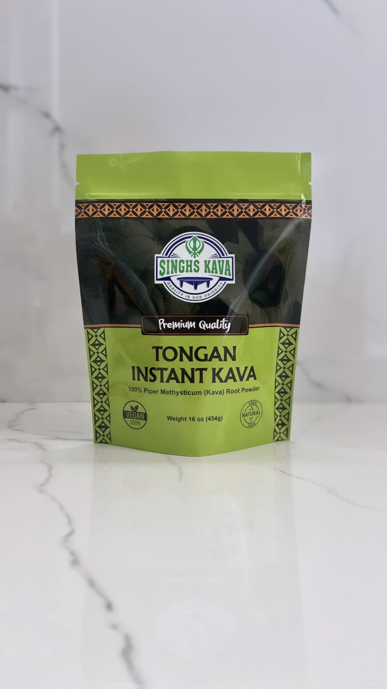 SINGHS Premium Quality Tongan Kava Leka Hina Powder 16 Ounce