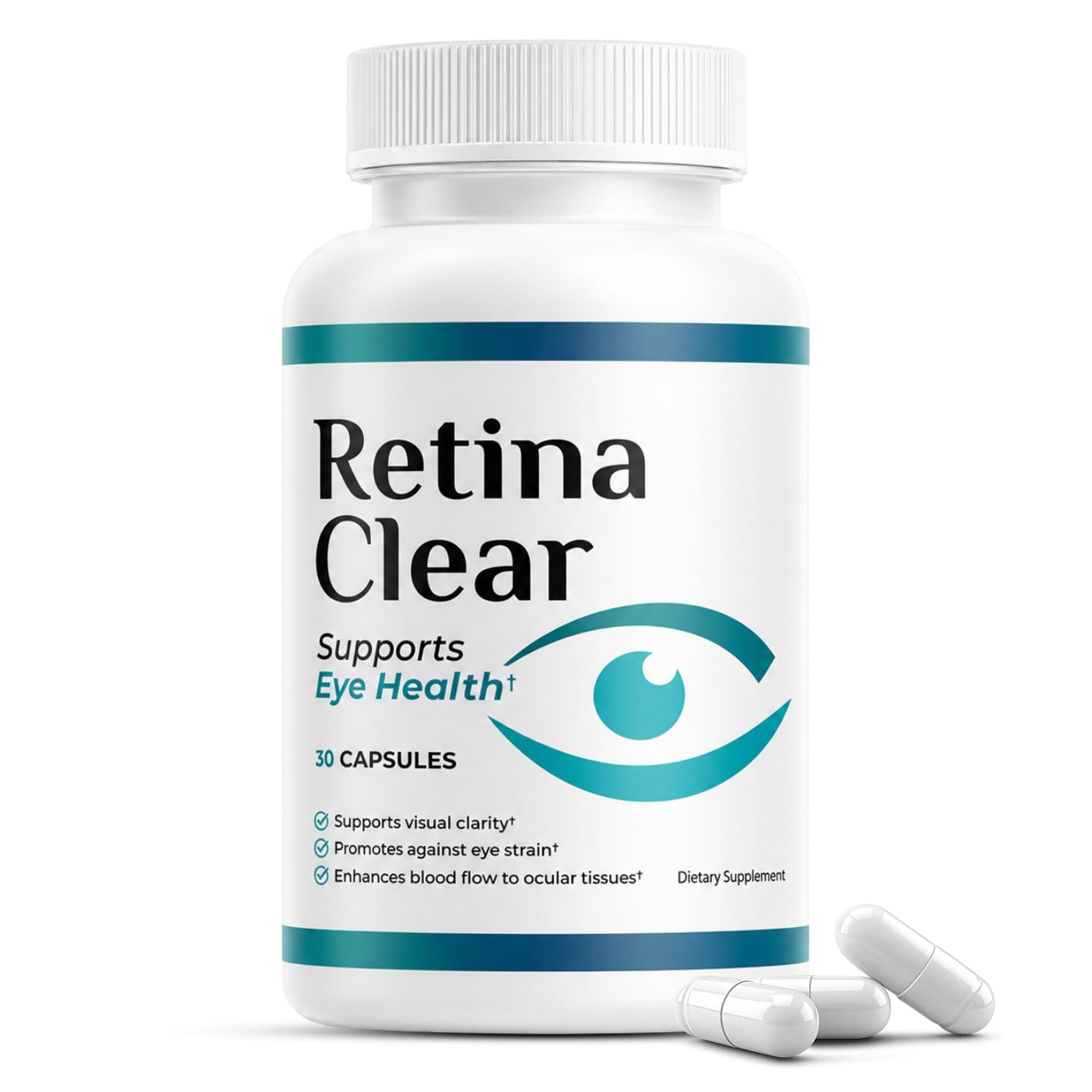 Retina Clear Eye Health Supplement with Lutein, Zeaxanthin, Quercetin, Vitamin A, Zinc, & Bilberry 180 Capsules