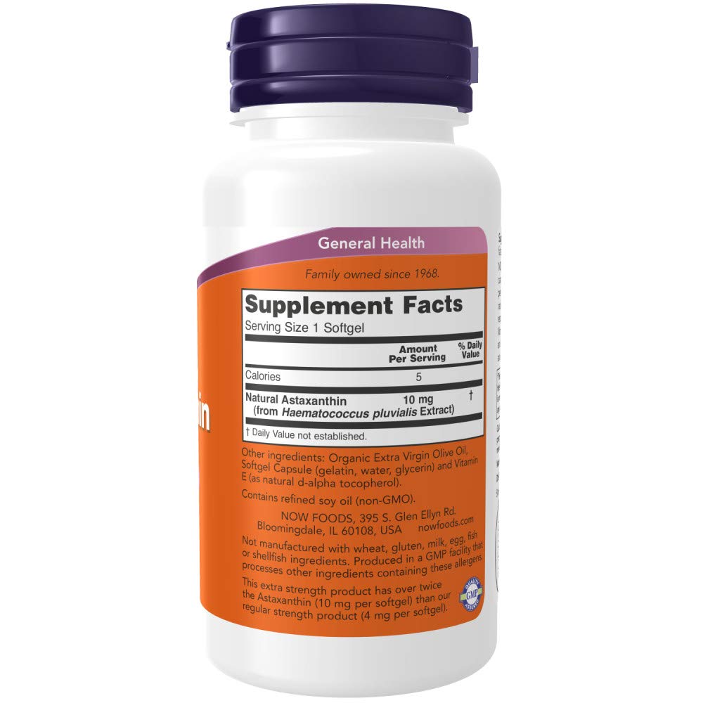 NOW Foods Astaxanthin 10mg Softgel 60 Softgels