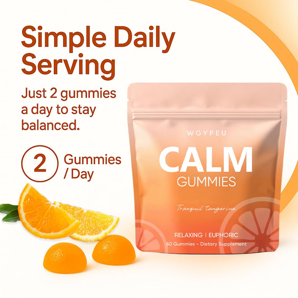 LUNESSA Calming Gummies, Tranquil Tangerine with L-Theanine, Lemon Balm & Chamomile, 60 Gummies