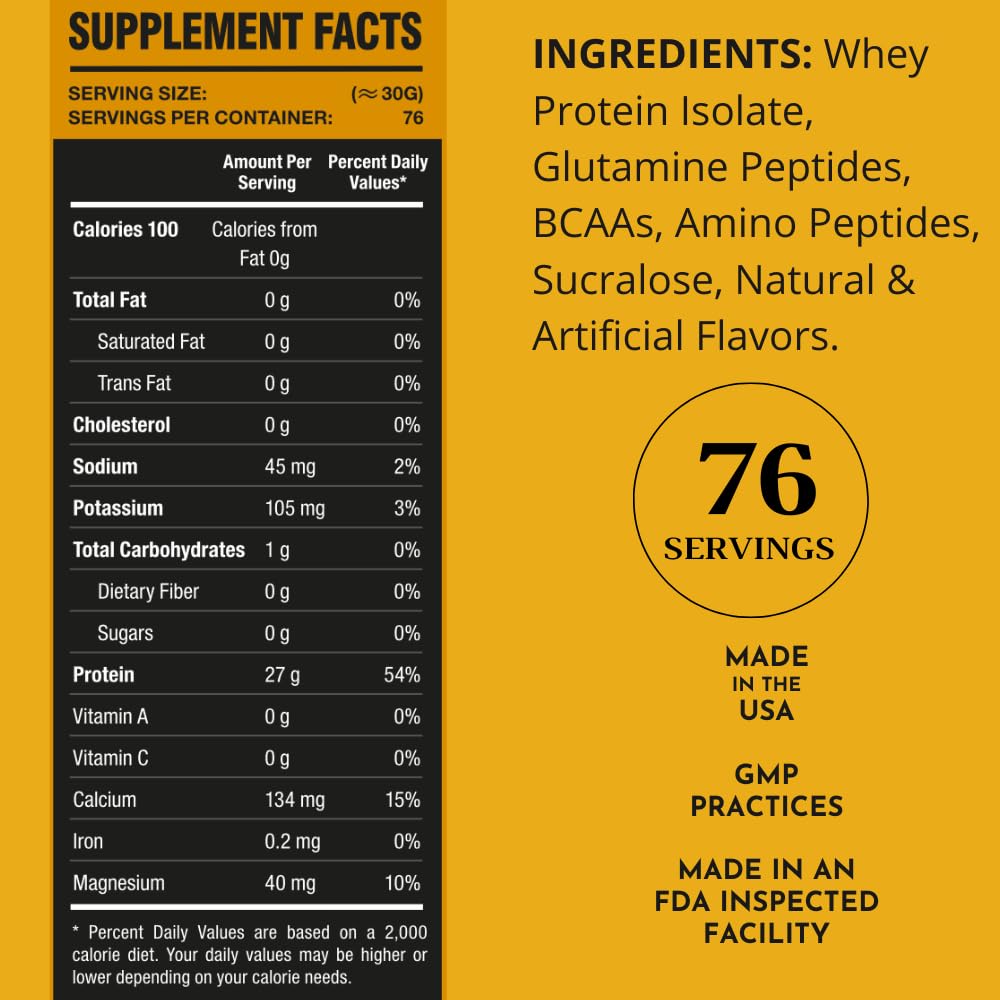 Royal Sports Nutrition RSN Royal 100% Isolate Protein Powder, 80 Servings, Strawberry Sensation