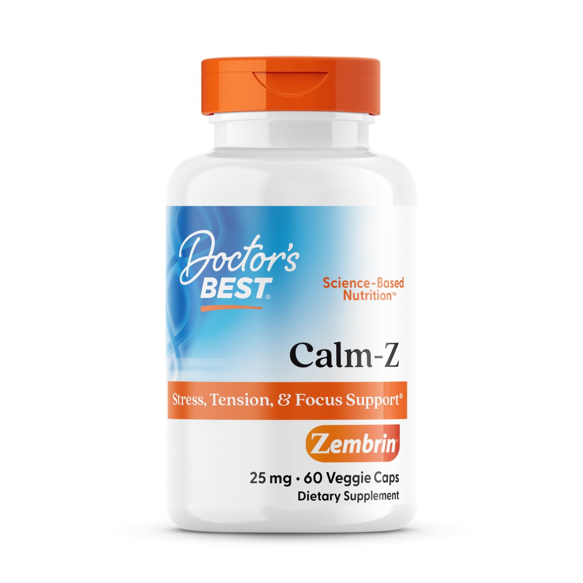 Doctor's Best Calm-Z for Men & Women - Zembrin (Sceletium Tortuosum) Extract Supplement, Calm & Focus Support, Helps Reduce Stress, 25 mg Capsules, 60 Veg Caps