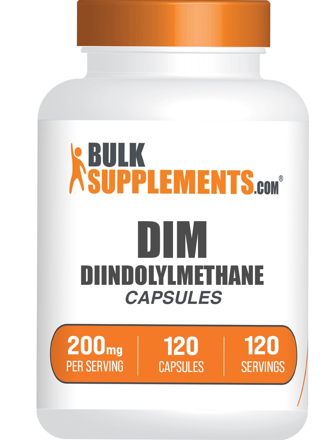 BulkSupplements DIM Capsules 200mg Gluten Free, 120 Capsules