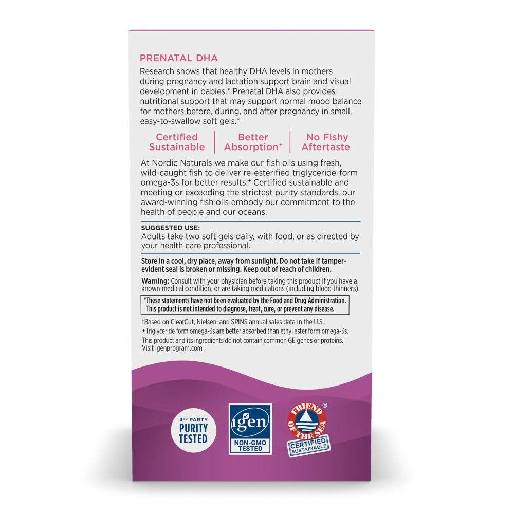 Nordic Naturals Prenatal DHA Unflavored Softgel 90 Count