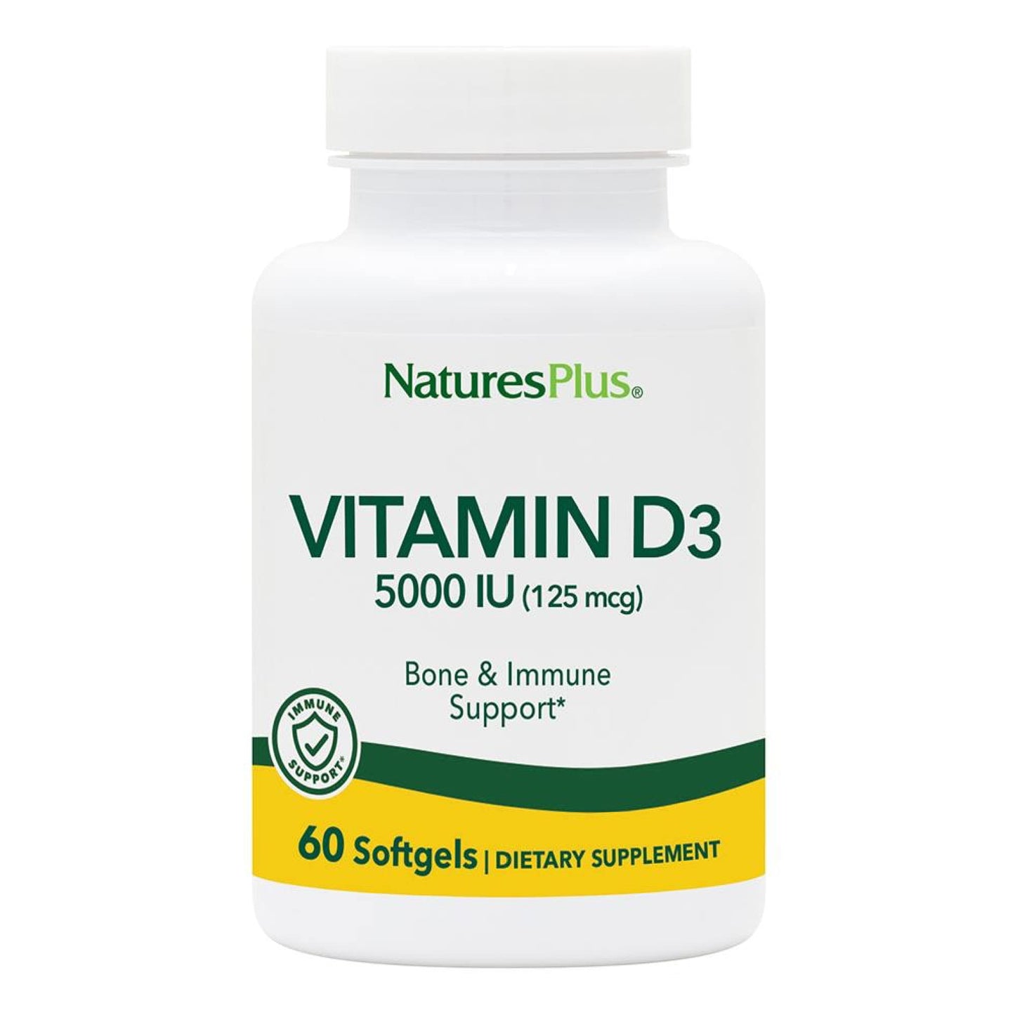 NaturesPlus Vitamin D3 5000 IU Softgels 60 Softgels