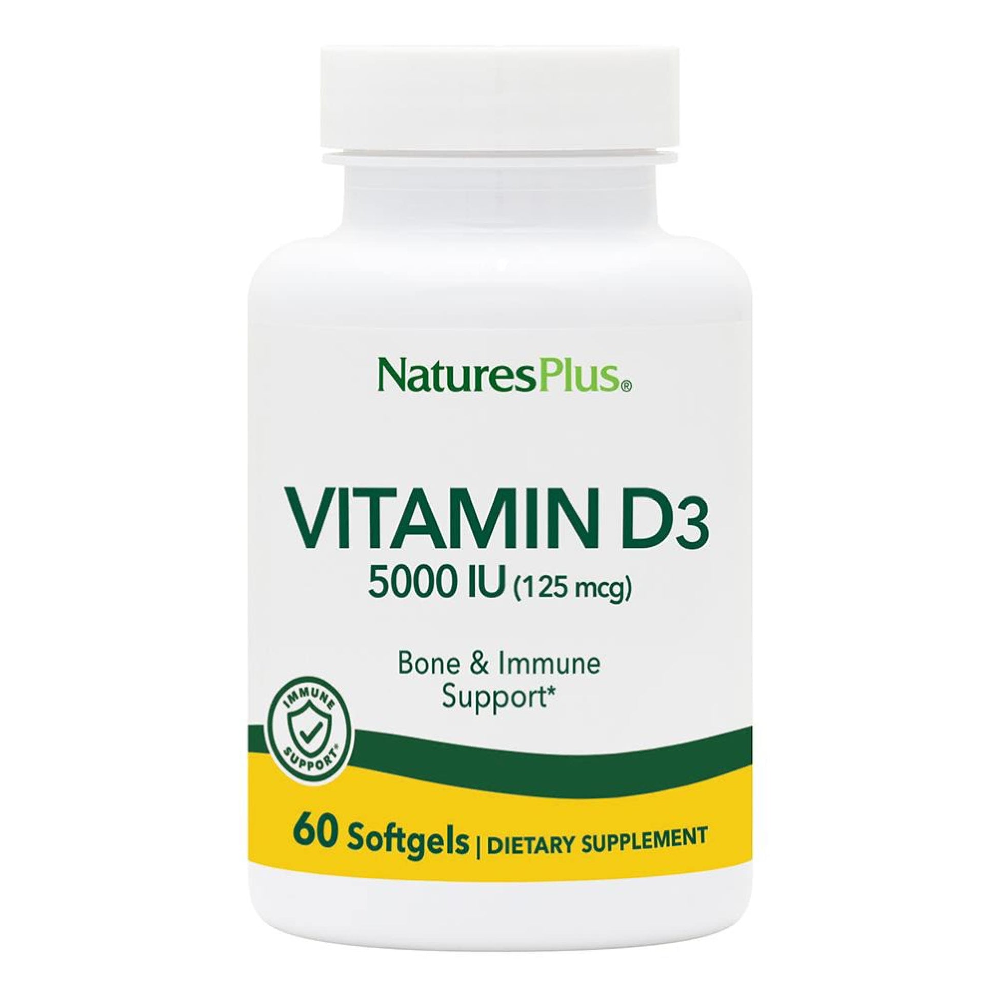 NaturesPlus Vitamin D3 5000 IU Softgels 60 Softgels