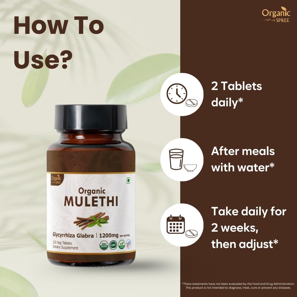 ORGANIC SPREE Mulethi Licorice Root, 360 Tablets