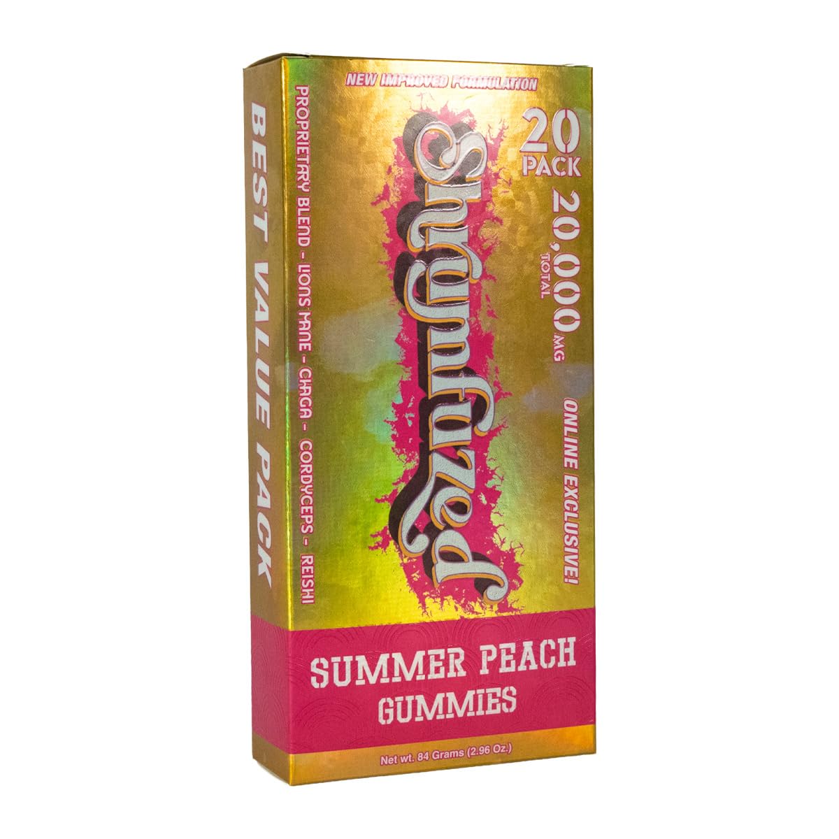 Shrumfuzed Proprietary Nootropic Gummy Lion's Mane, Reishi, Chaga, and Cordycep Nootropic Mushroom Blend, 20 Gummies