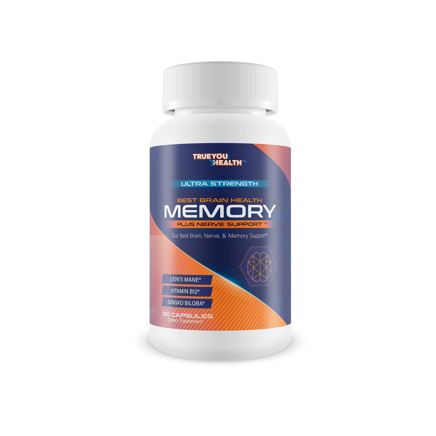 True You Health Best Brain Health Memory Plus Nerve Support Capsules 90 Count