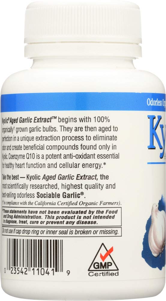 Kyolic Garlic Extract with Co-Q-10 Formula 110 Capsules, 100 Count