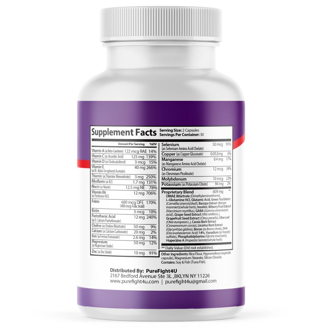 PureFight4U Synaptic XR Core Focus Advanced Cognitive Support 60 Capsules
