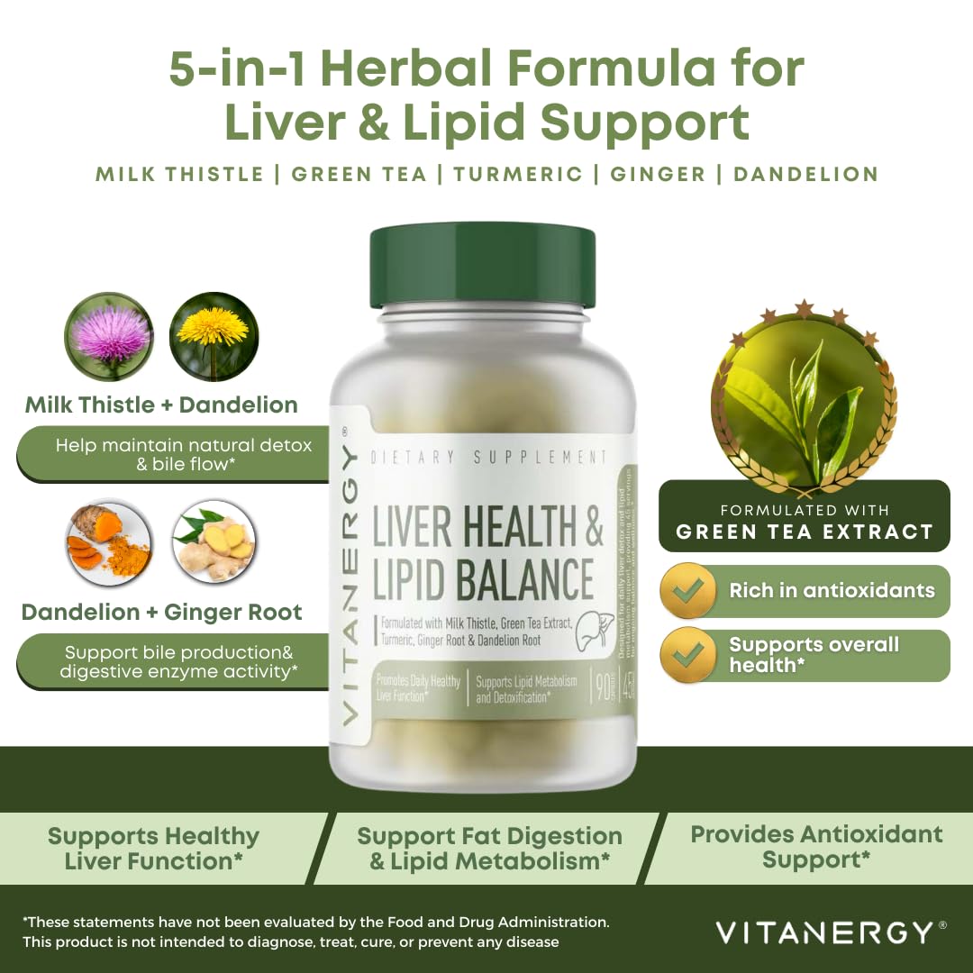 Vitanergy Liver Health & Lipid Balance Capsules, 90 Count