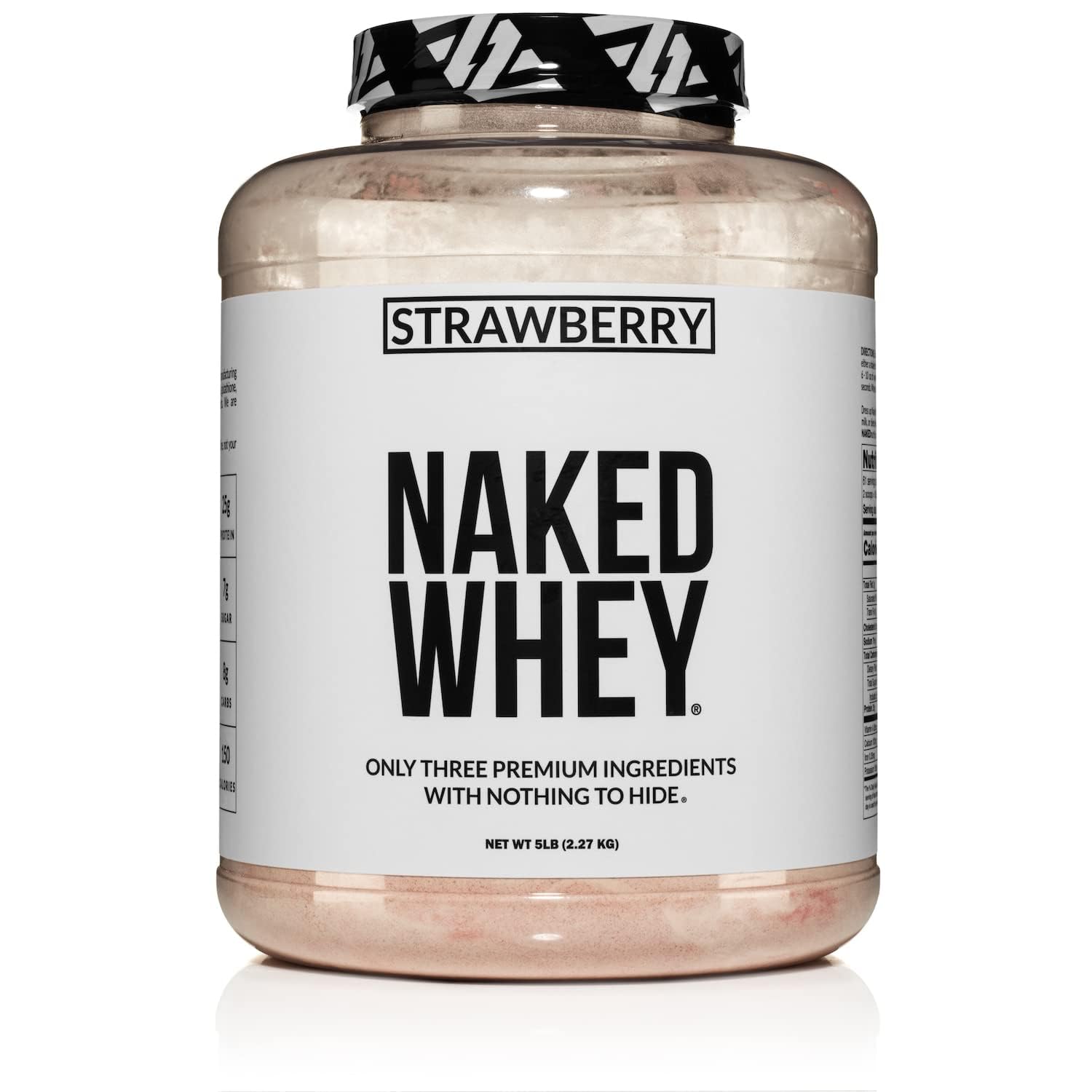 NAKED Strawberry Whey Protein Powder, 5 lb, 80 Servings