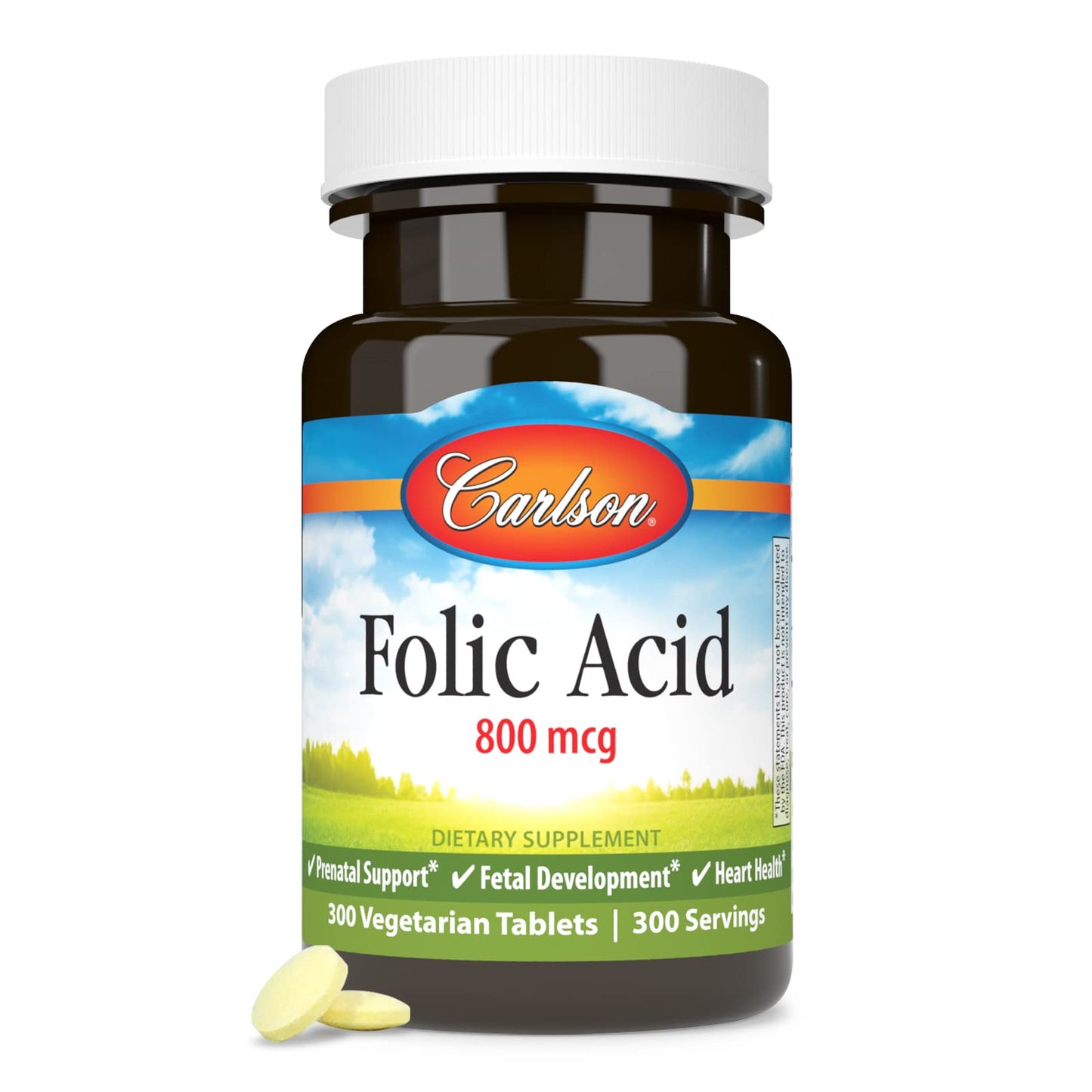 Carlson Folic Acid 800 mcg Tablet, 300 Tablets