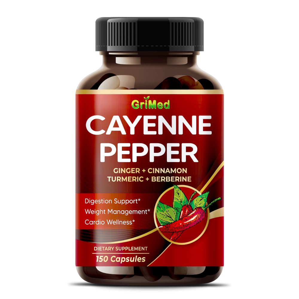 GriMed Ultra Cayenne Pepper 200mg Capsules, 150 Count