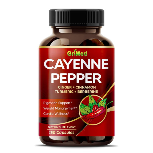 GriMed Ultra Cayenne Pepper 200mg Capsules, 150 Count