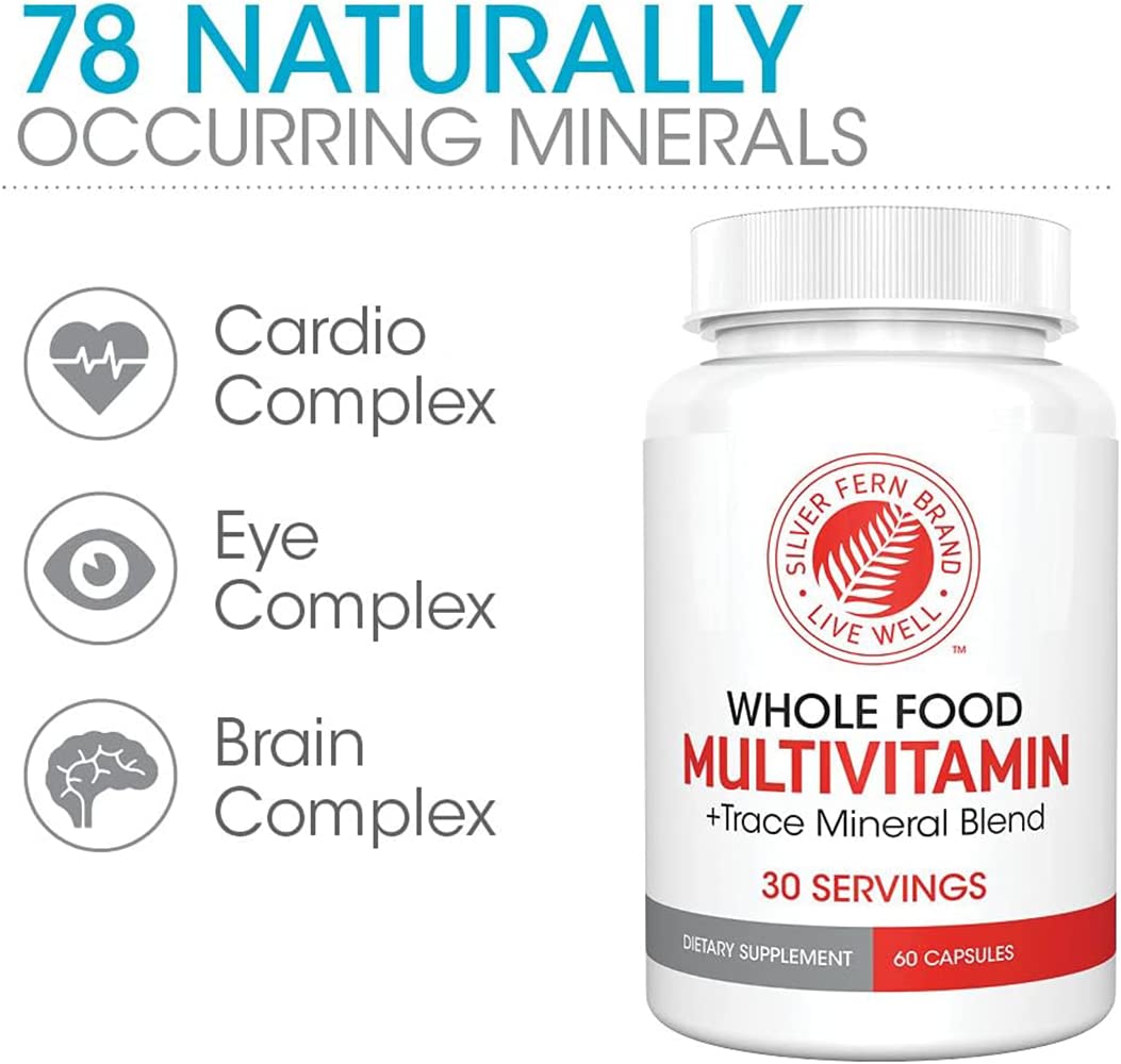 Silver Fern Whole Food Daily Multi Vitamin with Trace Mineral Blend Capsule 2 Bottles
