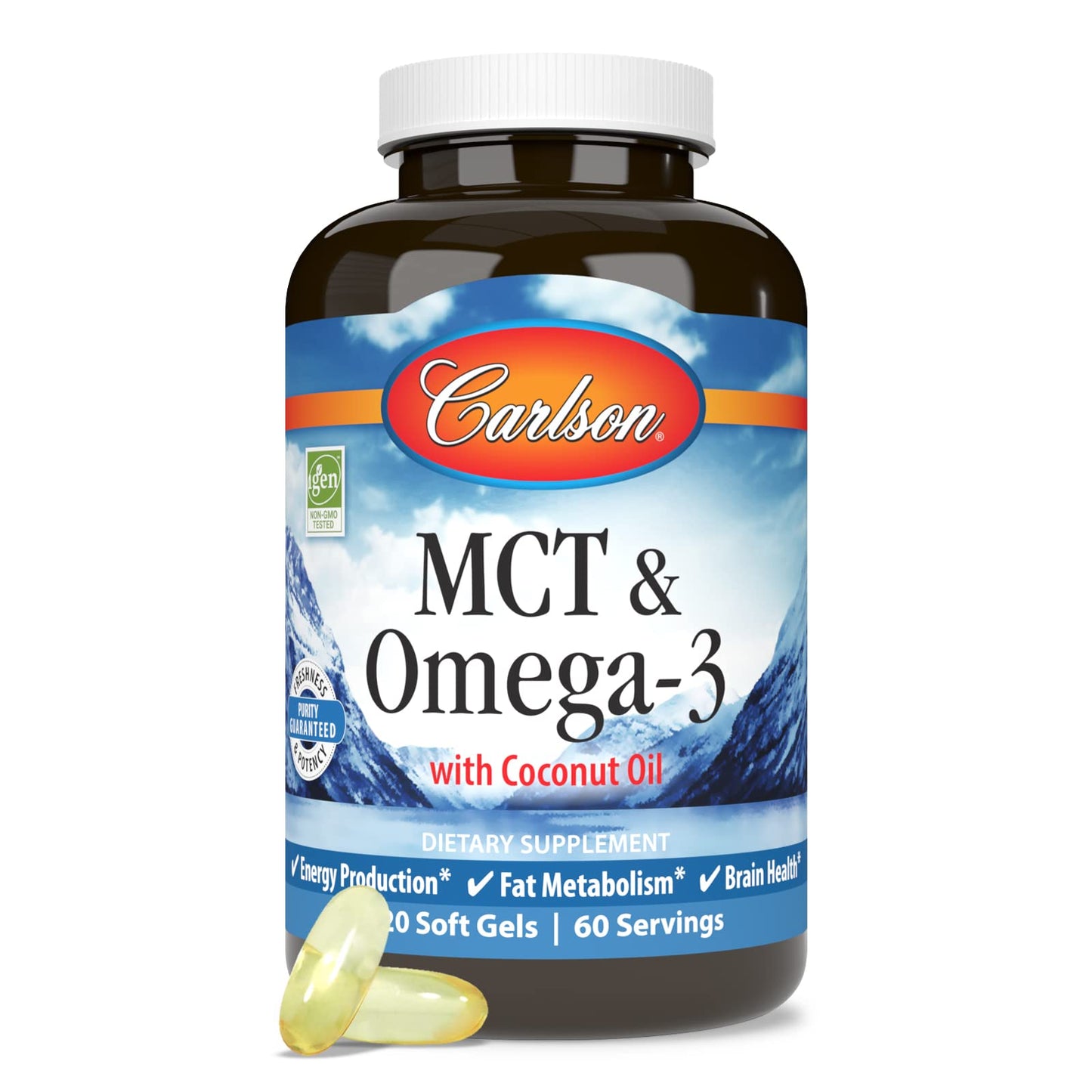 Carlson MCT & Omega-3 Softgels 120 Count