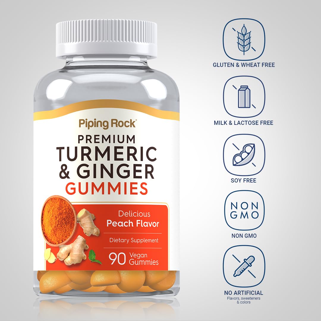 Piping Rock Turmeric and Ginger Gummies 90 Count