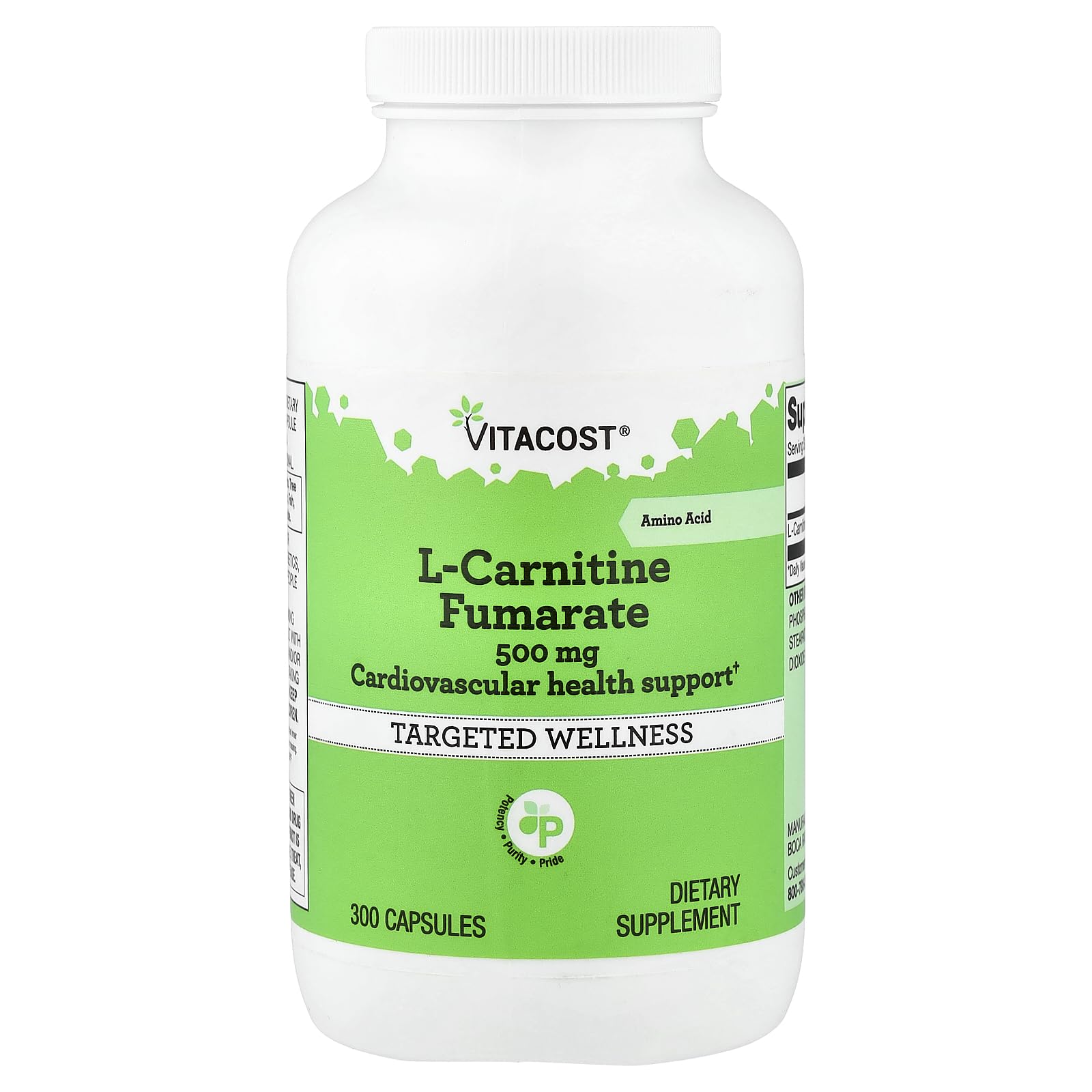 Vitacost L-Carnitine Fumarate 500 mg, 300 Capsules