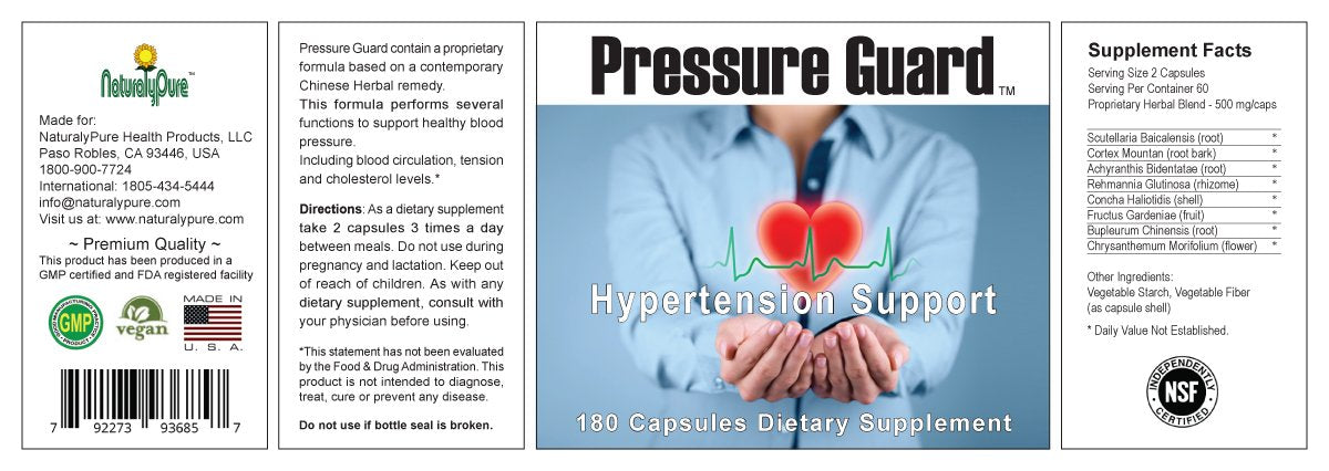 NaturalyPure Pressure Guard Capsules, 180