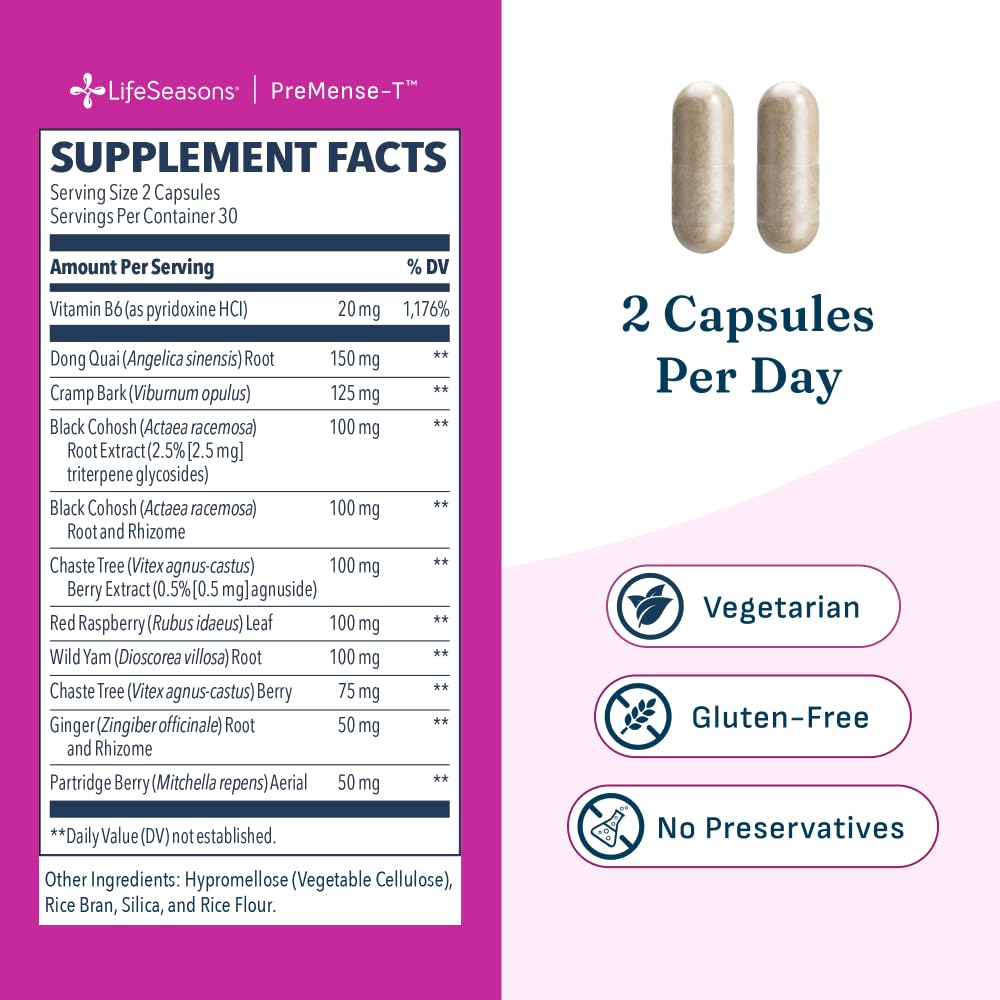 LifeSeasons Premense-T PMS Support Capsules 60
