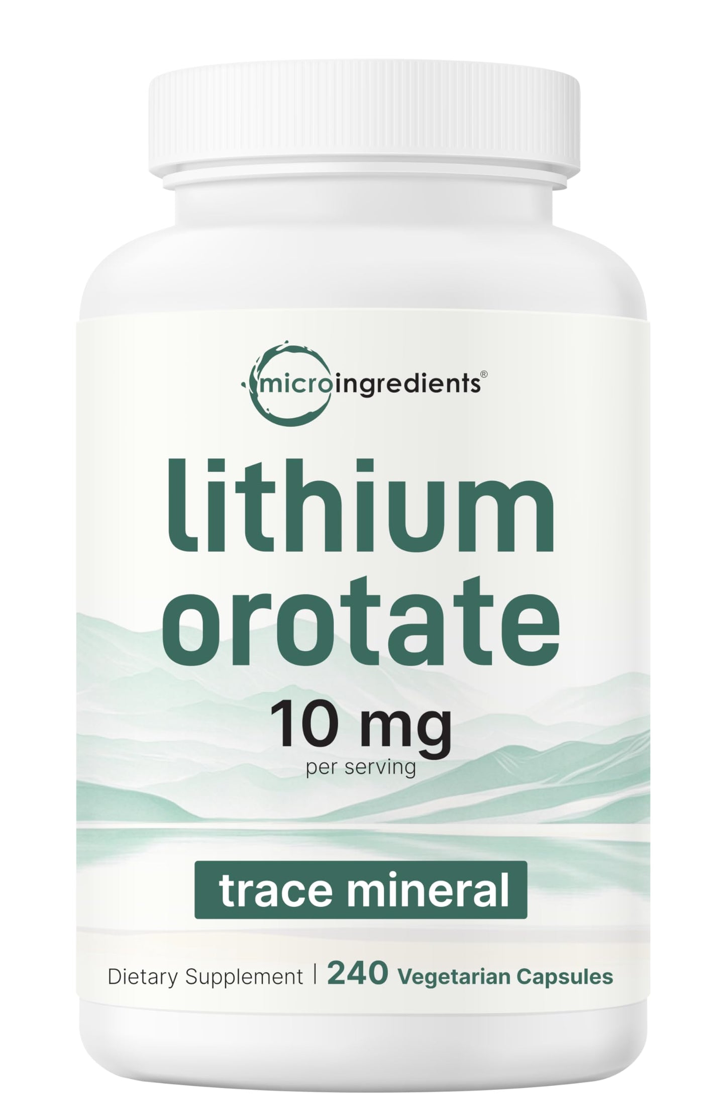 Micro Ingredients Lithium Orotate 10mg Capsule, 240 Capsules