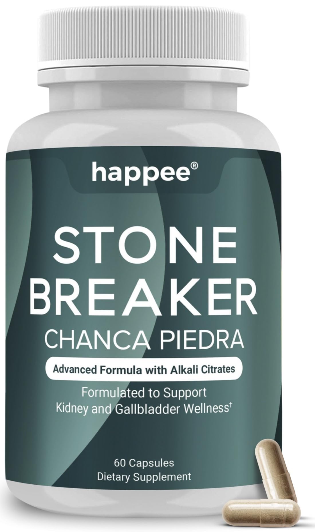 Happee Chanca Piedra Stone Breaker Kidney & Gallbladder Cleanse – Kidney Stone Dissolver & Passage Support - High Potency Phyllanthus Niruri with Magnesium, Potassium & Herbal Blend 60 Capsules