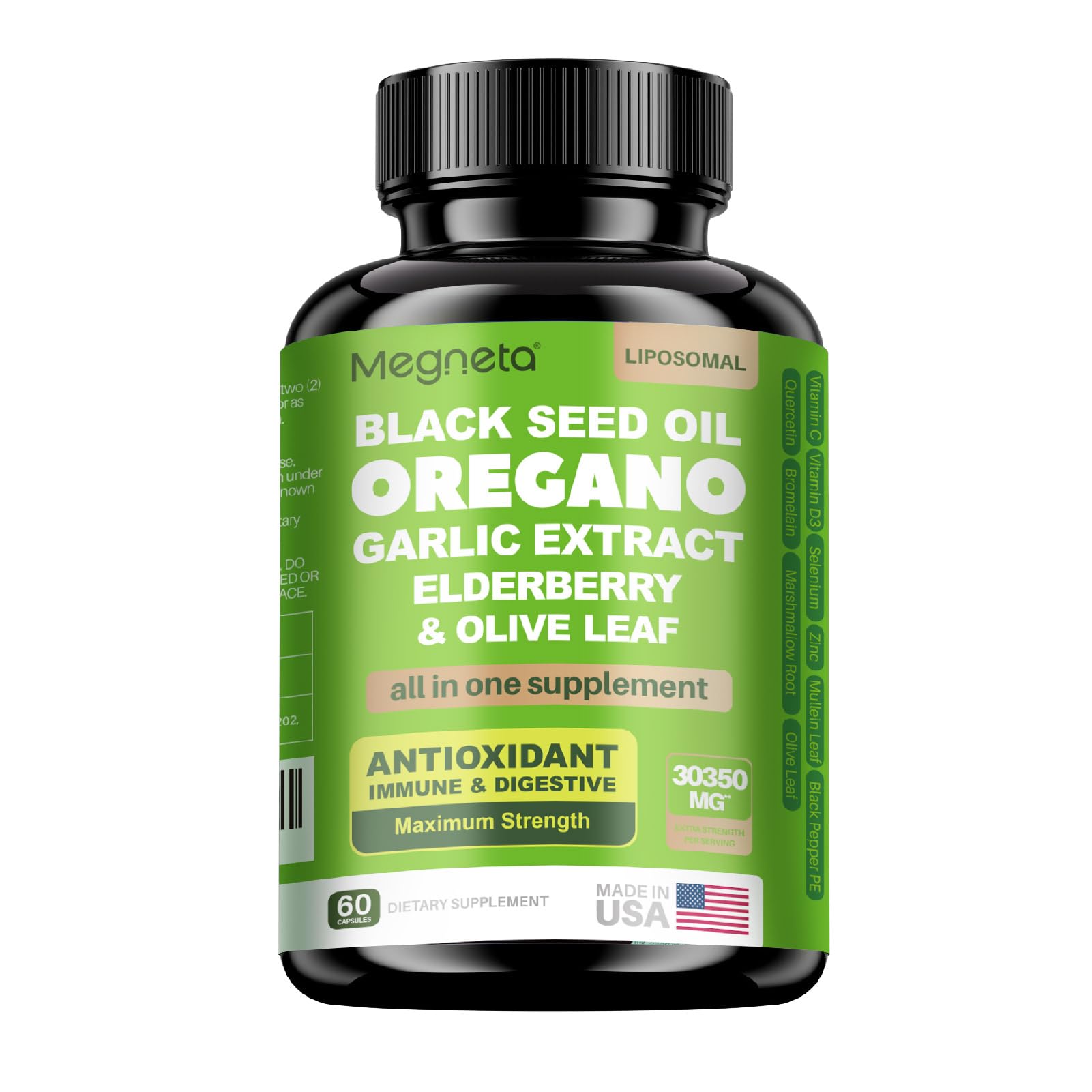 MEGNETA 10-in-1 Oregano Oil Capsules, 60 Count