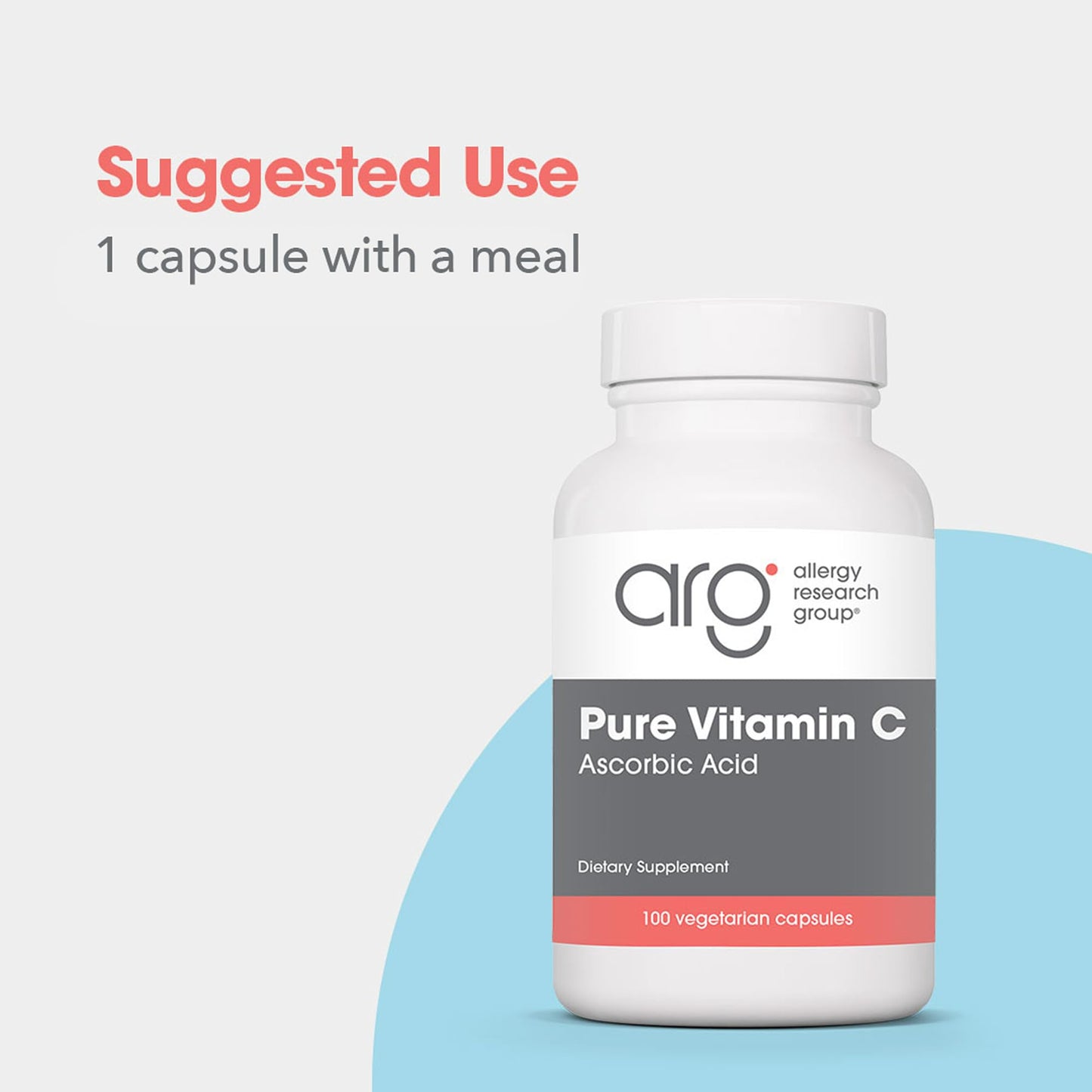 Allergy Research Group Pure Vitamin C Capsules 100 Count