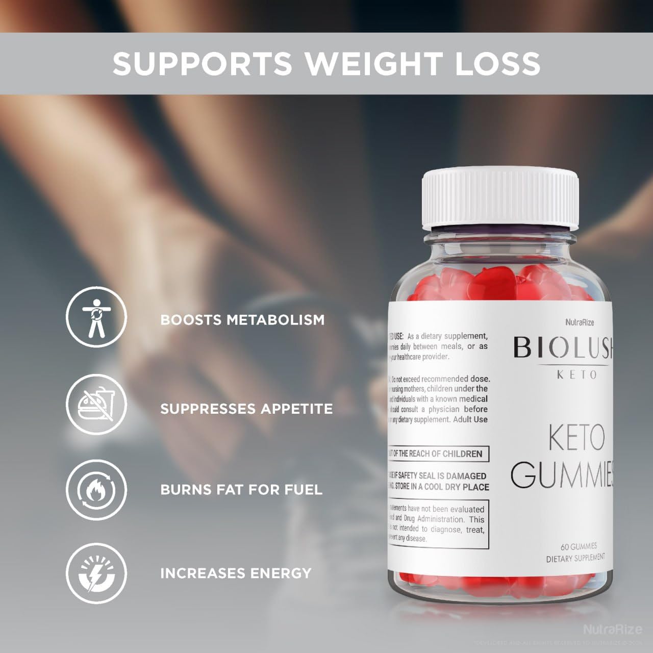 NutraRize Biolush Keto ACV Gummies 180 Gummies