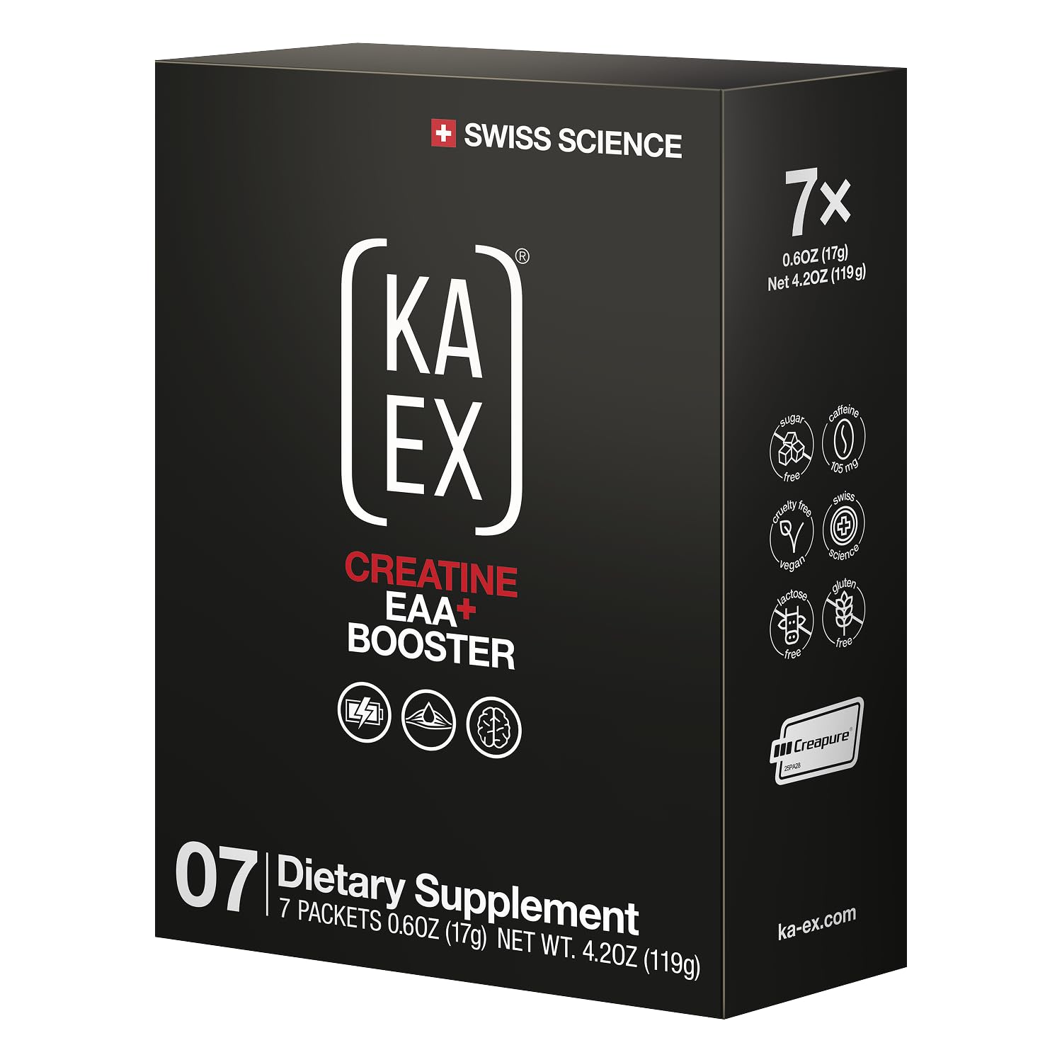 KA EX Sugar Free Creatine EAA+ Booster Powder 4.2 oz (Pack of 7)