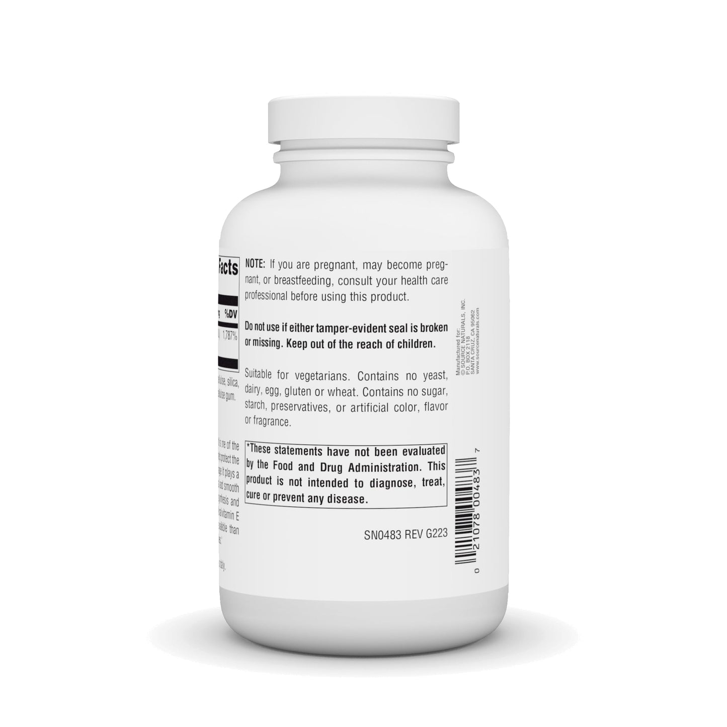 Source Naturals Vitamin E 400 IU Fat-Soluble Antioxidant, 250 Tablets