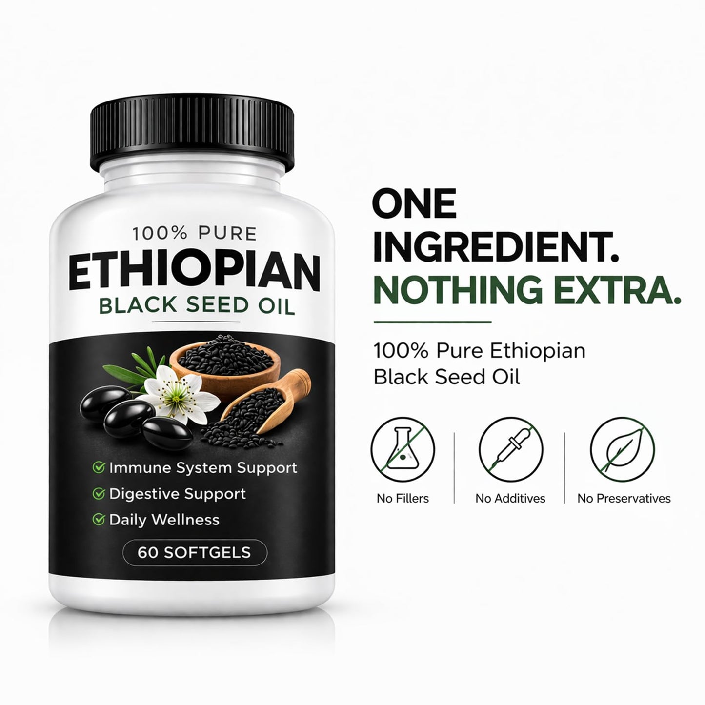 Ovela Ethiopian Black Seed Oil Softgel 60 Count
