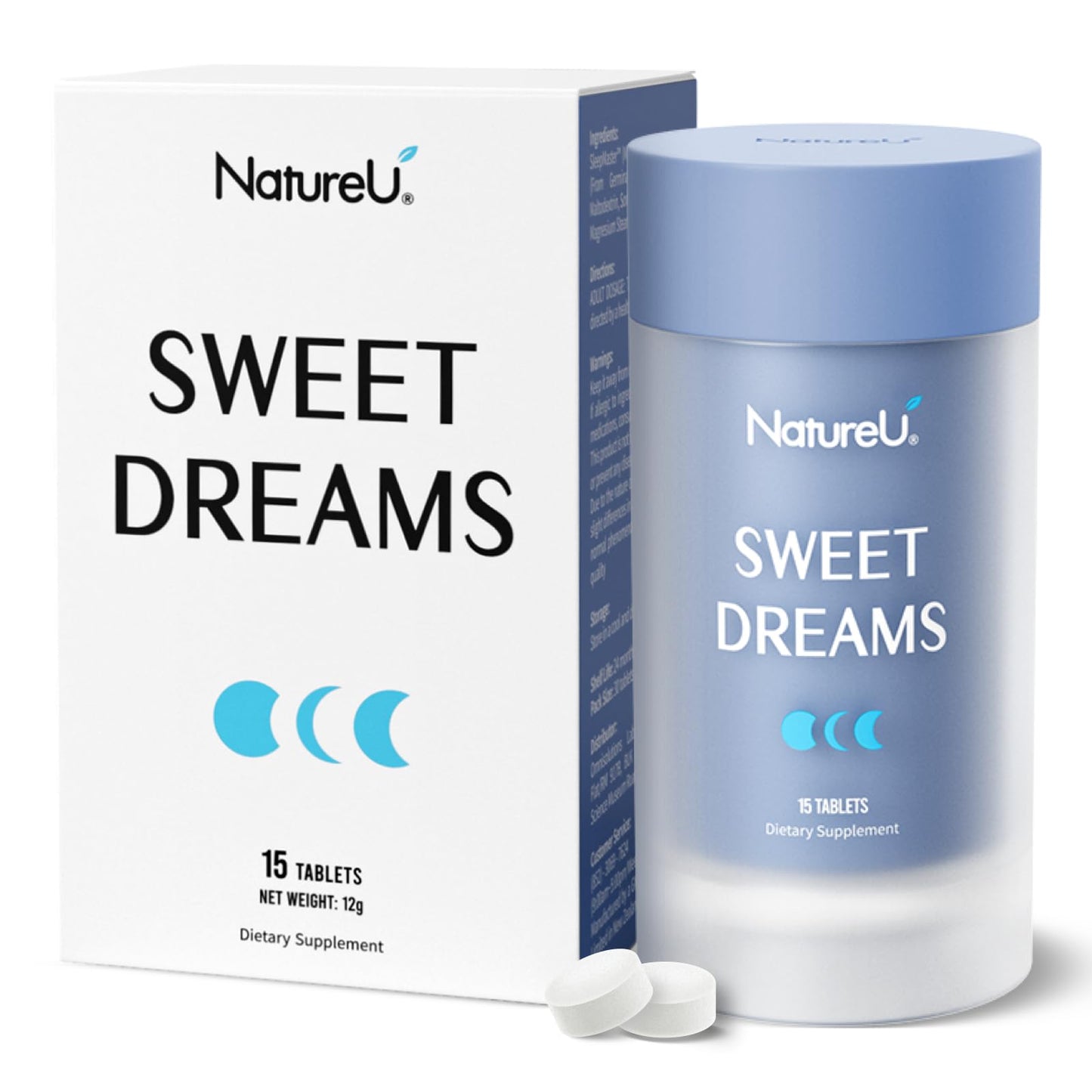 NatureU Melatonin Free Sleep Supplement for Adults Tablet, 15 Tablets