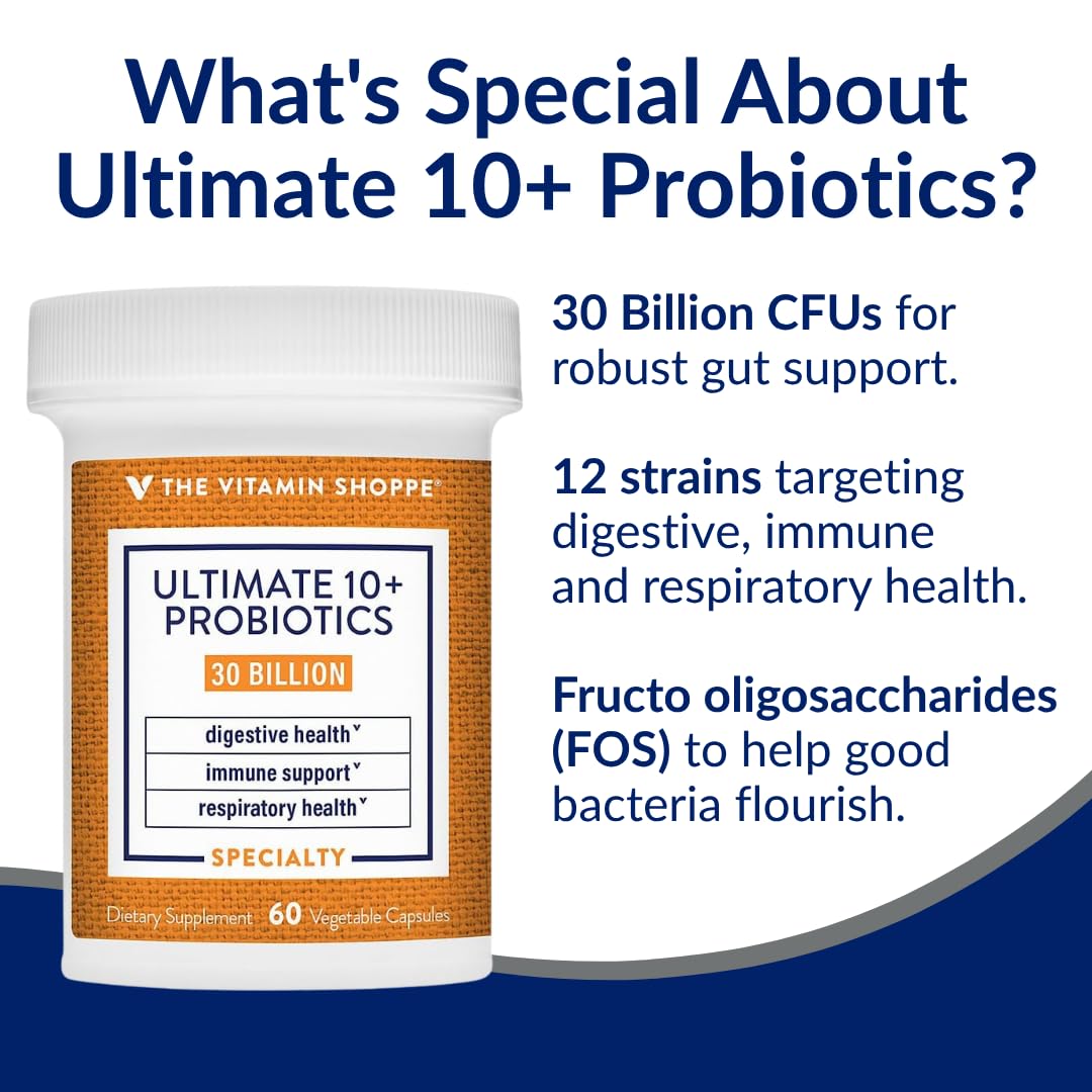 The Vitamin Shoppe Brand Ultimate 10+ Probiotics 13B CFUs Capsules 60 Count