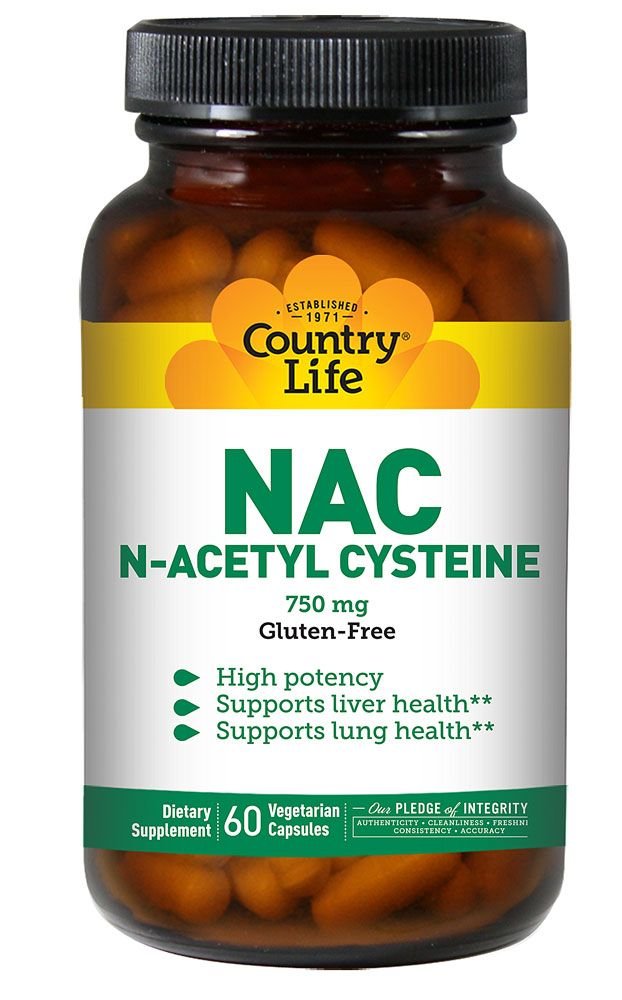 Country Life N-Acetyl Cysteine 750mg Capsules, 60 Count