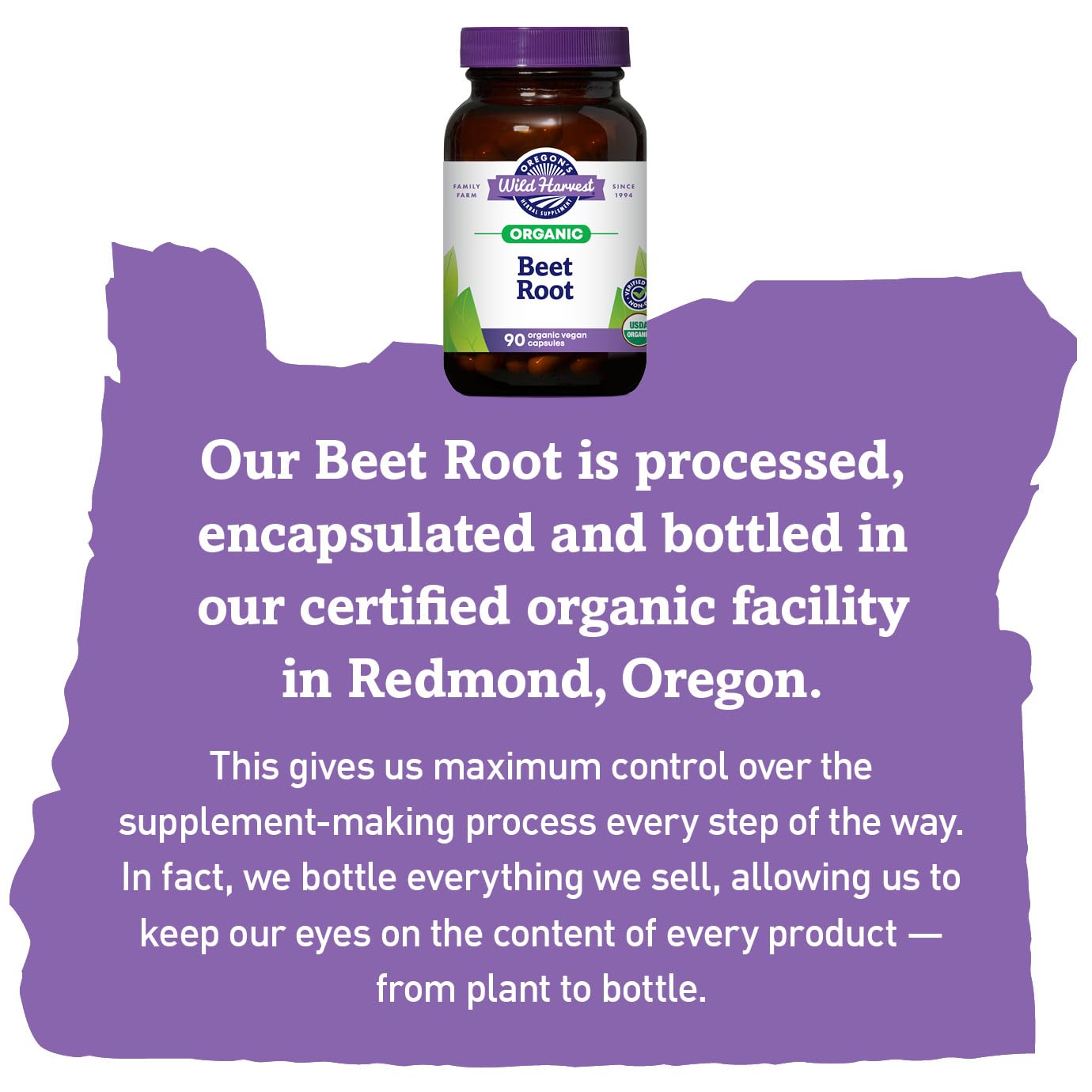 Oregon's Wild Harvest Organic Beet Root Capsules 90 Count