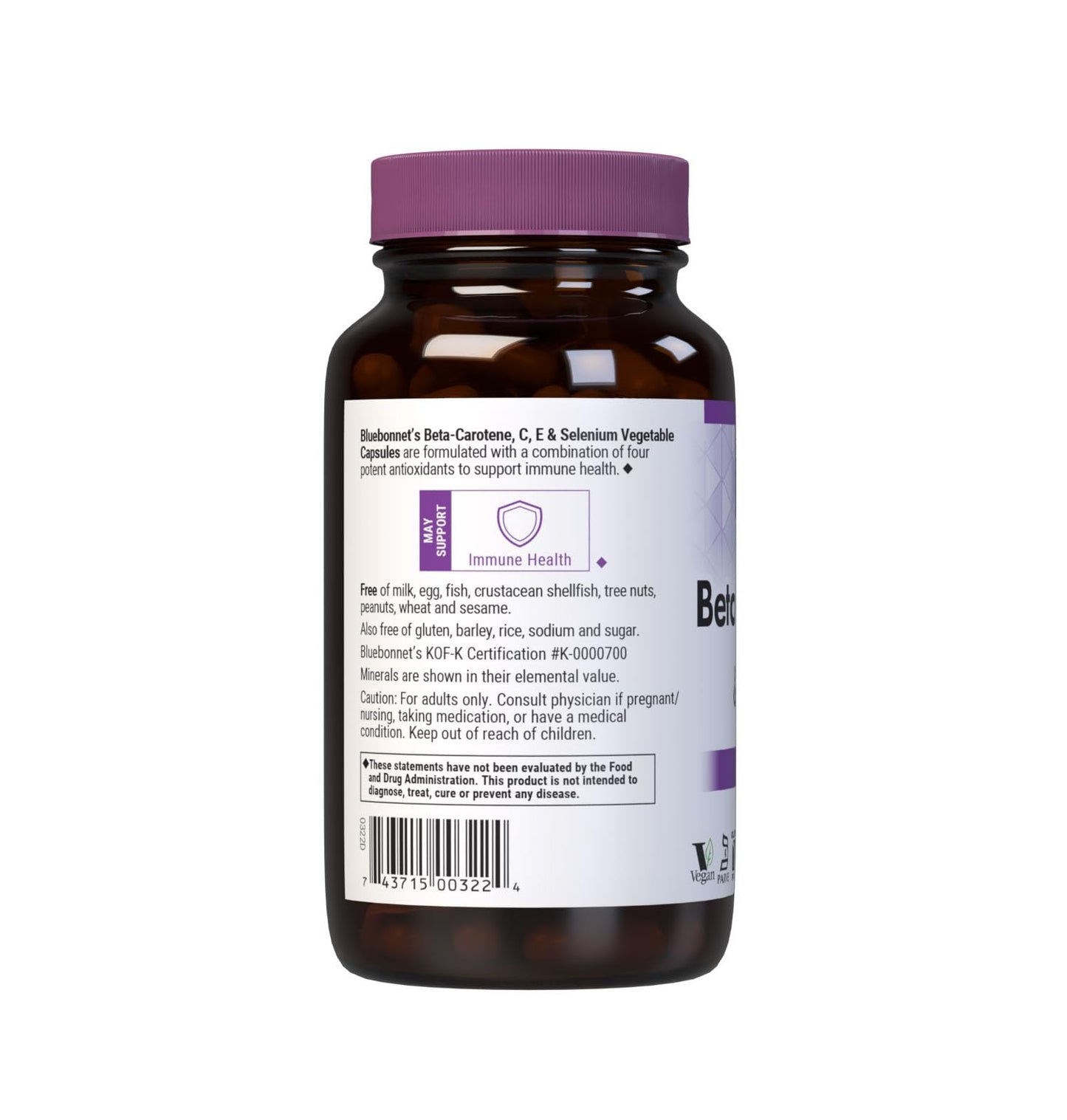 BlueBonnet Beta Carotene C and E Plus Selenium Vegetarian Capsules, 120 Count