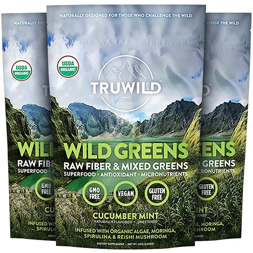 TruWild Greens Superfood Juice Powder with 22+ Greens & Antioxidants, 90 Servings, 3 Pack