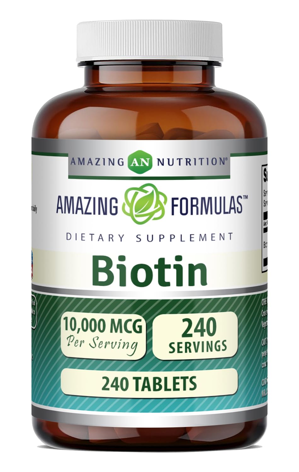 Amazing Nutrition Biotin (Vitamin B7) Supplement Tablets 240